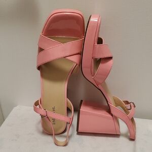 Pink Strappy Heeled Sandals